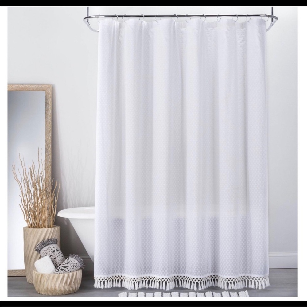 Opalhouse White Textured Shower Curtain